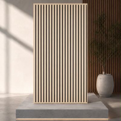 Panneau acoustique lames bois – Blanc